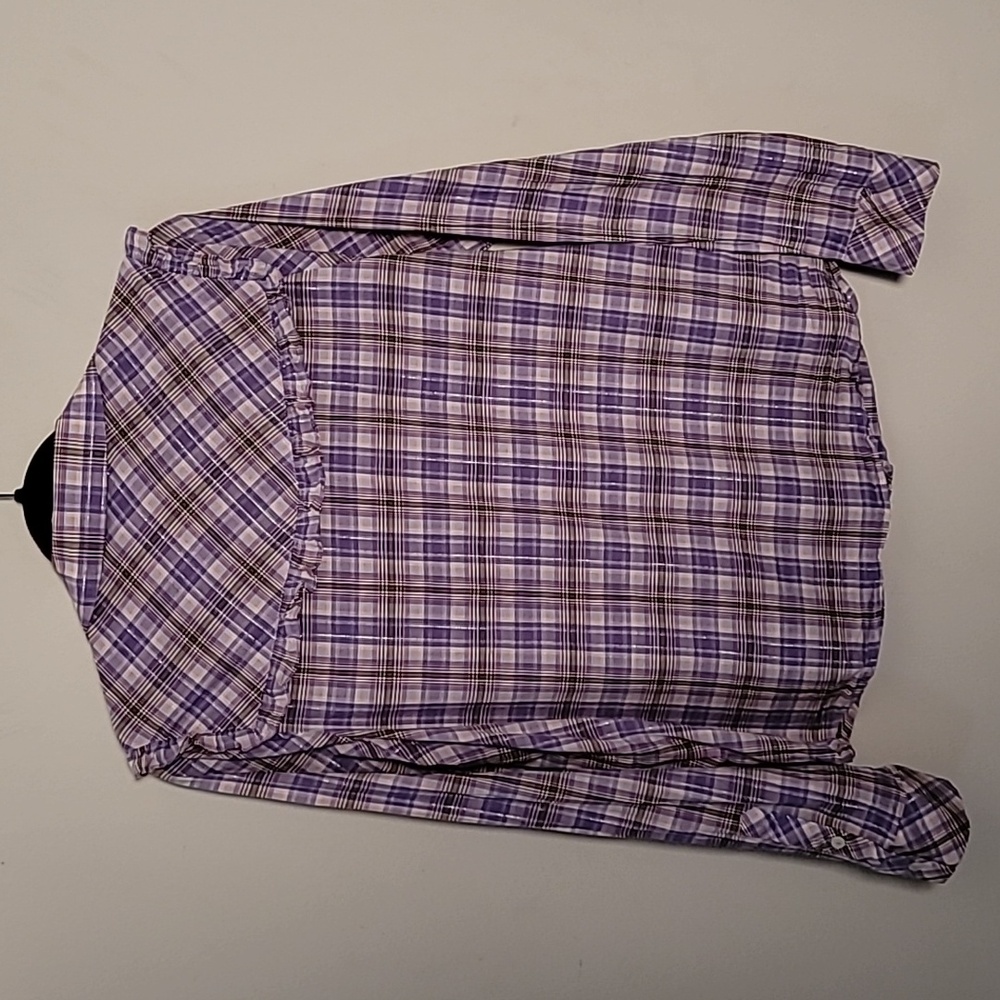 ModCloth Ruffled Up at the Rodeo Purple Shirt L Western Plaid Breathable - Picture 7 of 10